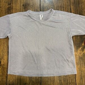 Anthropologie Glittering Silver Top